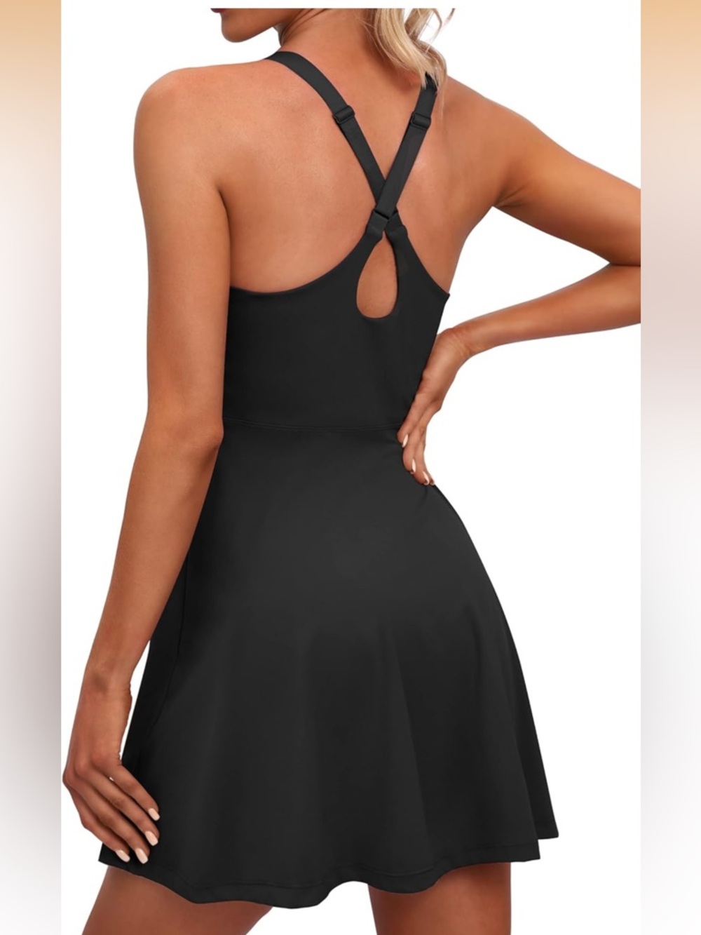 IUGA Womens Tennis Dress with Shorts Black XXL - Picture 3 of 14